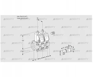 VCS1E20R/20R05NNWR/PP-4/PPPP (88105925) Сдвоенный газовый клапан Kromschroder