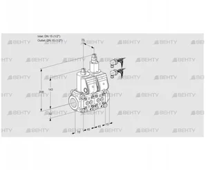 VCS1E15R/15R05NLKR6/PPPP/PPPP (88105270) Сдвоенный газовый клапан Kromschroder