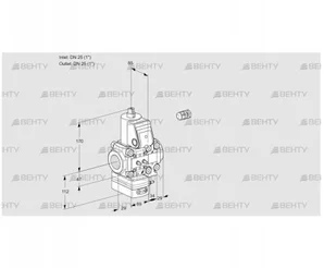 VAH2E25R/25R05HEVWR/MM/PP (88100033) Клапан с регулятором расхода Kromschroder