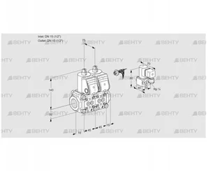 VCS1E15R/15R05NNWR/PPPP/PPZY (88100174) Сдвоенный газовый клапан Kromschroder