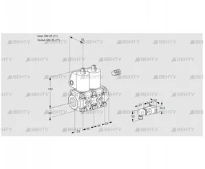 VCS1E25R/25R05NNWL/PPPP/PP-3 (88105014) Сдвоенный газовый клапан Kromschroder