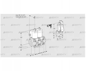 VCS1E15R/15R05NNWL/PPZS/PPPP (88103362) Сдвоенный газовый клапан Kromschroder