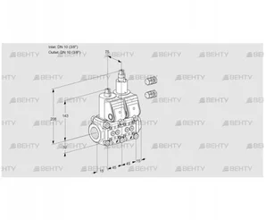 VCS1E10R/10R05NLQR3/PPPP/PPPP (88100119) Сдвоенный газовый клапан Kromschroder