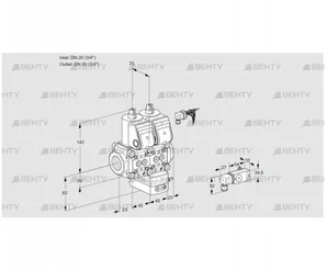 VCG1E20R/20R05NGNWR/2-PP/PPPP (88101333) Клапан с регулятором соотношения Kromschroder