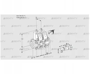 VCS1E25R/25R05NNVWR/1--4/MMMM (88107592) Сдвоенный газовый клапан Kromschroder