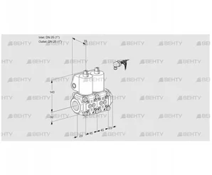 VCS1E25R/25R05NNWL3/PPPP/PPPP (88100068) Сдвоенный газовый клапан Kromschroder