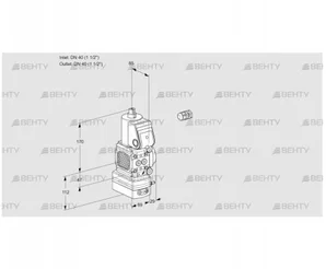 VAH2E40R/40R05FHEWR/PP/PP (88102364) Клапан с регулятором расхода Kromschroder