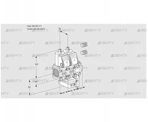 VCH1E25R/20R05FNHEVWR3/PPPP/PPPP (88102508) Клапан с регулятором расхода Kromschroder