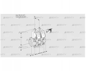 VCS1E20R/20R05NNWR/PPPP/PPPP (88100194) Сдвоенный газовый клапан Kromschroder