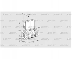 VCS7T80A05NNQSLE/PPPP/PPPP (88206600) Сдвоенный газовый клапан Kromschroder