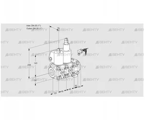 VCS1E25R/25R05NLVWL/PPPP/PPPP (88105134) Сдвоенный газовый клапан Kromschroder