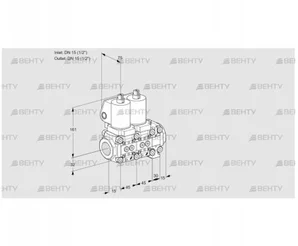 VCS1T15N/15N05NNVQSL/PPPP/PPPP (88105199) Сдвоенный газовый клапан Kromschroder