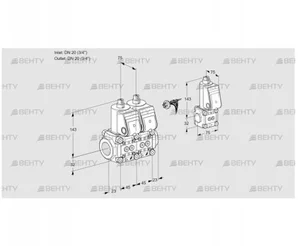 VCS1E20R/20R05NNWR/PPPP/PPBS (88100767) Сдвоенный газовый клапан Kromschroder