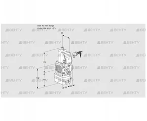 VAV2-/40R/NQAK (88018403) Газовый клапан с регулятором соотношения Kromschroder