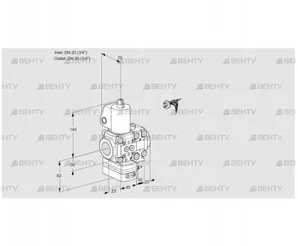 VAD1E20R/20R05D-100VWL/PP/MM (88101143) Газовый клапан с регулятором давления Kromschroder