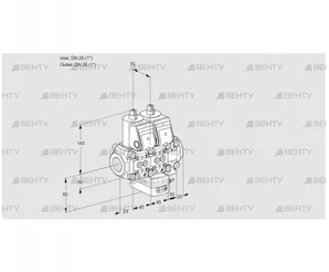 VCH1T25N/25N05NHAVQR/PPPP/PPPP (88101134) Клапан с регулятором расхода Kromschroder