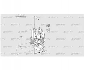 VCH1E15R/15R05FNHEWR3/PPPP/PPPP (88101280) Клапан с регулятором расхода Kromschroder