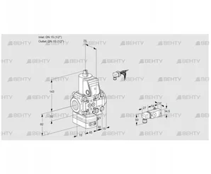 VAD1E15R/15R05D-25VWR/-3/3- (88105386) Газовый клапан с регулятором давления Kromschroder