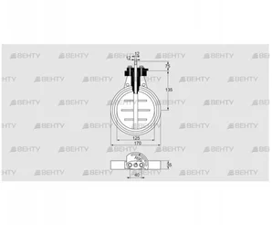 DKR 125Z03F100D (03149234) Дроссельная заслонка Kromschroder