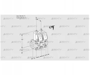 VCS1E25R/25R05NNWR/PPMM/PPPP (88105832) Сдвоенный газовый клапан Kromschroder