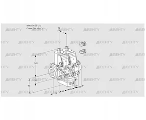 VCH1E25R/25R05NHEVQR3/PPPP/PPPP (88100501) Клапан с регулятором расхода Kromschroder