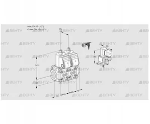 VCS1E15R/15R05NNWR/PPPP/PPBY (88106814) Сдвоенный газовый клапан Kromschroder