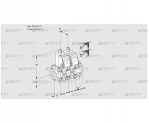 VCS1E25R/25R05NNVWR6/PPPP/PPPP (88107240) Сдвоенный газовый клапан Kromschroder