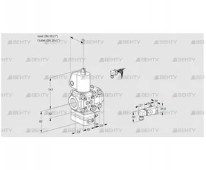 VAD1E25R/25R05D-50VWL/3-/-3 (88100277) Газовый клапан с регулятором давления Kromschroder