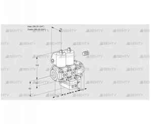 VCH1E20R/20R05NHEVWL/PPPP/PPPP (88104934) Клапан с регулятором расхода Kromschroder