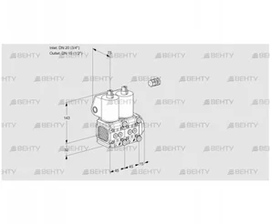 VCS1E20R/15R05FNNWL/PPPP/PPPP (88100165) Сдвоенный газовый клапан Kromschroder