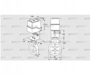 IDR80Z03D100AU/50-15W15E (88303614) Дроссельная заслонка Kromschroder