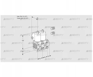 VCS1E15R/15R05FNNWL3/PPPP/PPPP (88105897) Сдвоенный газовый клапан Kromschroder