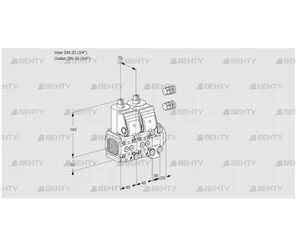 VCS1E20R/20R05FNNVWR3/PPPP/PPPP (88101238) Сдвоенный газовый клапан Kromschroder