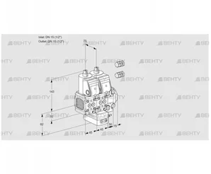 VCH1E15R/15R05FNHEVWR3/PPPP/PPPP (88102502) Клапан с регулятором расхода Kromschroder