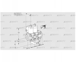 VCH1E25R/25R05NHEVWL6/PPPP/PPPP (88100551) Клапан с регулятором расхода Kromschroder