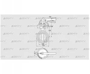 DKR 125Z03H350D (72701100) Дроссельная заслонка Kromschroder