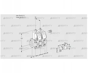 VCS1E25R/25R05NNWR/3-PP/PPPP (88105326) Сдвоенный газовый клапан Kromschroder