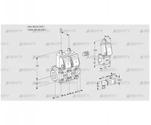 VCS1E20R/20R05NNWR/2-PP/PPBS (88106877) Сдвоенный газовый клапан Kromschroder