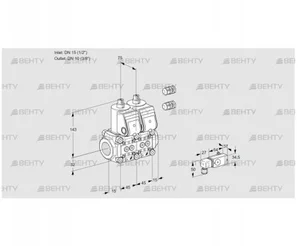 VCS1E15R/10R05NNWR3/PPPP/2-PP (88105520) Сдвоенный газовый клапан Kromschroder