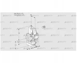 VAH2E40R/40R05HEVKR/PP/PP (88100880) Клапан с регулятором расхода Kromschroder