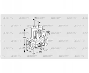 VCS780F05NNWR3E/PPEP/PPPP (88207902) Сдвоенный газовый клапан Kromschroder