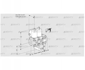 VCH1E15R/15R05NHEVWL/PPPP/PPPP (88105223) Клапан с регулятором расхода Kromschroder