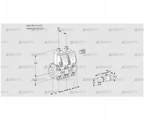 VCS1E15R/15R05NNWR/3-PP/PPPP (88105140) Сдвоенный газовый клапан Kromschroder