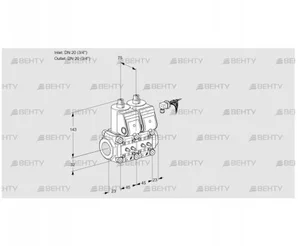 VCS1E20R/20R05NNWR3/MMMM/PPPP (88105224) Сдвоенный газовый клапан Kromschroder