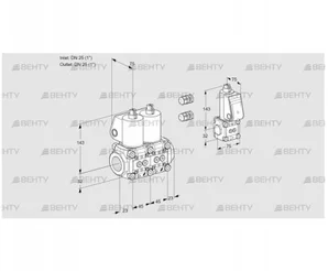 VCS1E25R/25R05NNWL3/PPBS/PPPP (88102726) Сдвоенный газовый клапан Kromschroder