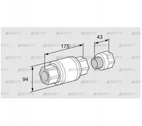 GRSF 40R (03150675) Обратный клапан с пламяпреградителем Kromschroder