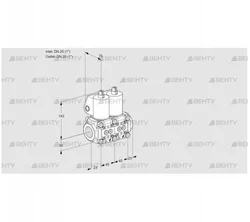 VCS1E25R/25R05NNWL/PPPP/PPPP (88106871) Сдвоенный газовый клапан Kromschroder