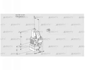 VAD1E15R/25R05FD-25VWR/PP/PP (88102017) Газовый клапан с регулятором давления Kromschroder