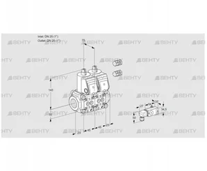 VCS1E25R/25R05NNKR3/2-PP/PPPP (88104821) Сдвоенный газовый клапан Kromschroder