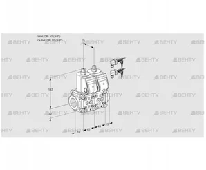 VCS1E10R/10R05NNPR6/PPPP/PPPP (88105542) Сдвоенный газовый клапан Kromschroder